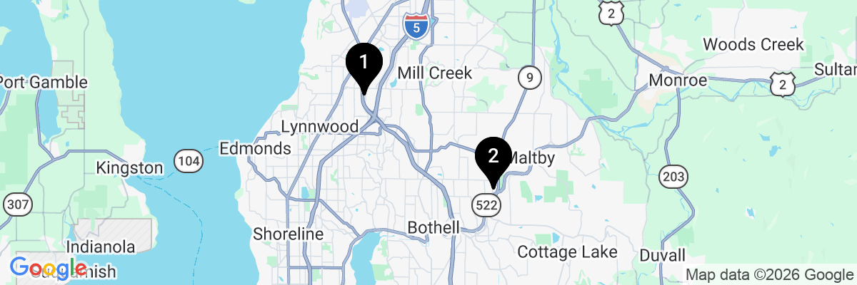 Map showing facility locations