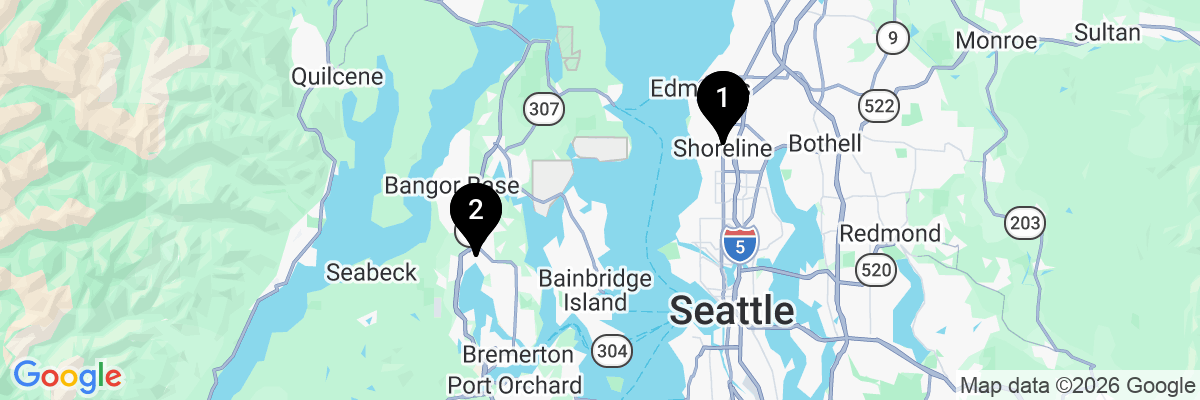 Map showing facility locations