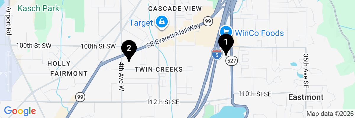 Map showing facility locations