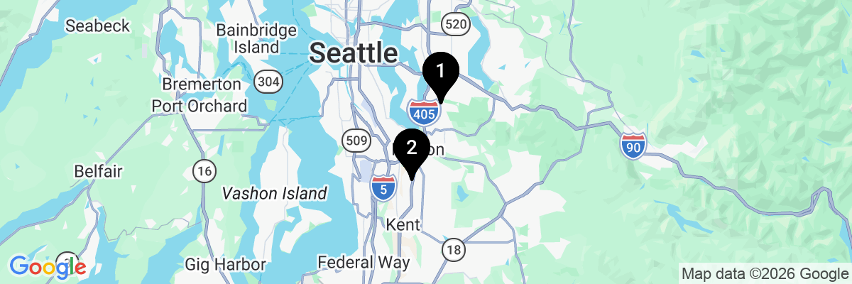 Map showing facility locations