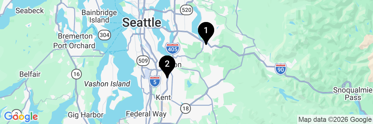 Map showing facility locations