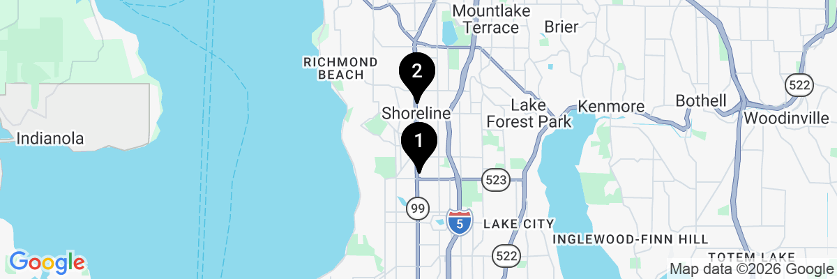 Map showing facility locations