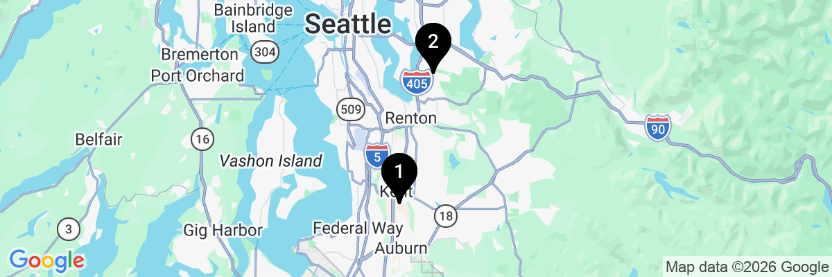 Map showing facility locations