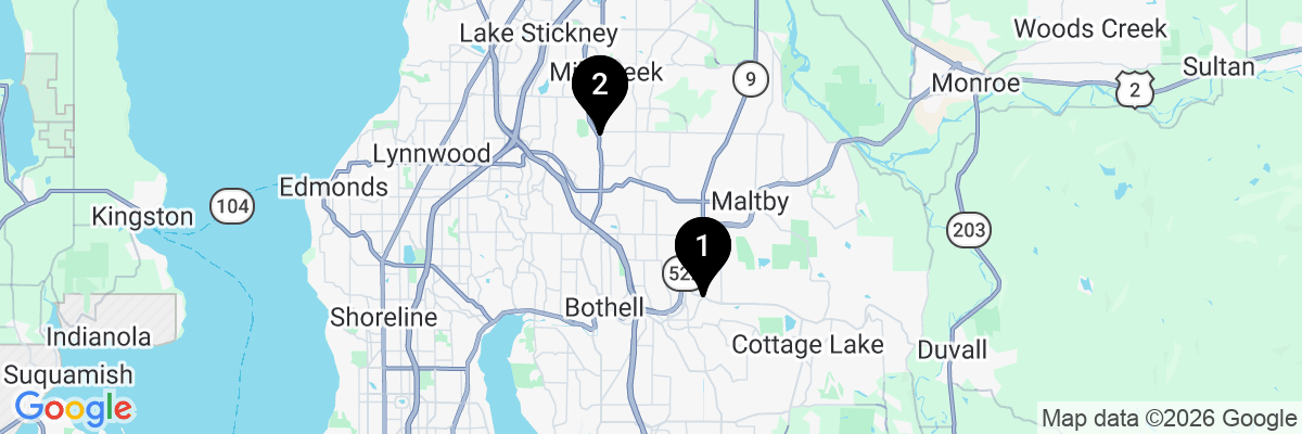 Map showing facility locations