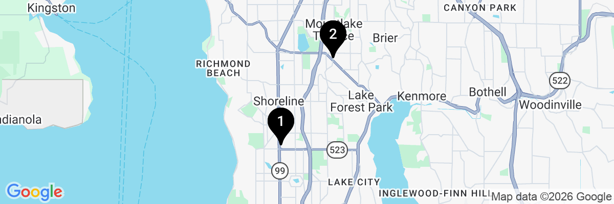 Map showing facility locations