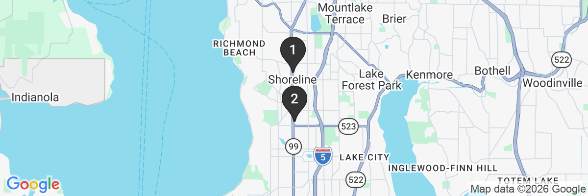 Map showing facility locations
