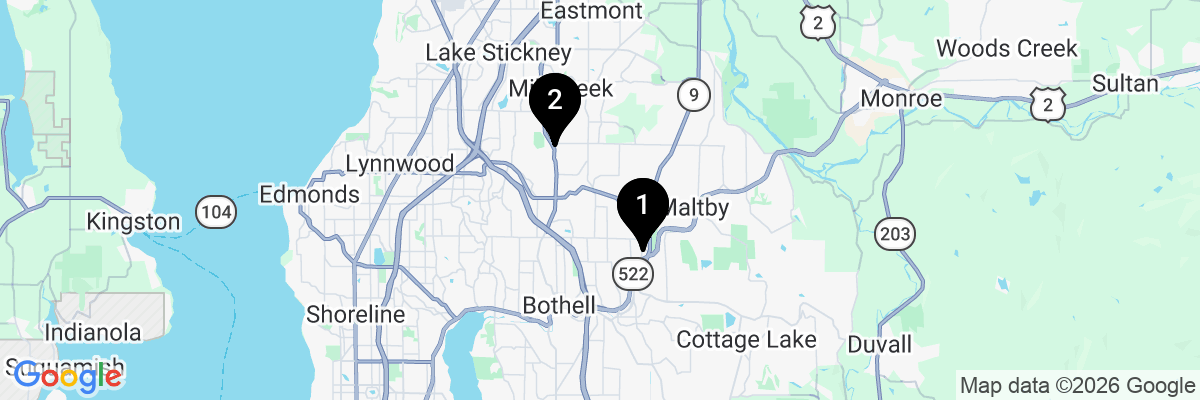 Map showing facility locations
